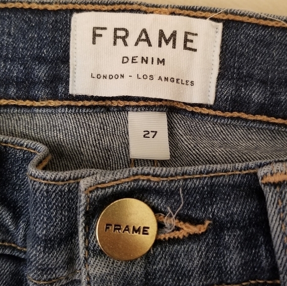 {27} FRAME Le High Skinny Side Slit Released Hem - Picture 10 of 14